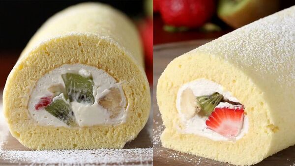 Cách làm bánh bông lan cuộn kem đơn giản tại nhà. Hình ảnh 4
