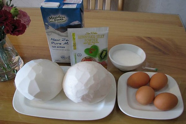 Cách Làm Bánh Flan Rau Câu Trái Dừa. Hình ảnh 2